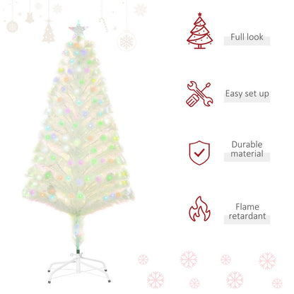 5FT Prelit Artificial Christmas Tree with Fiber Optic LED Light