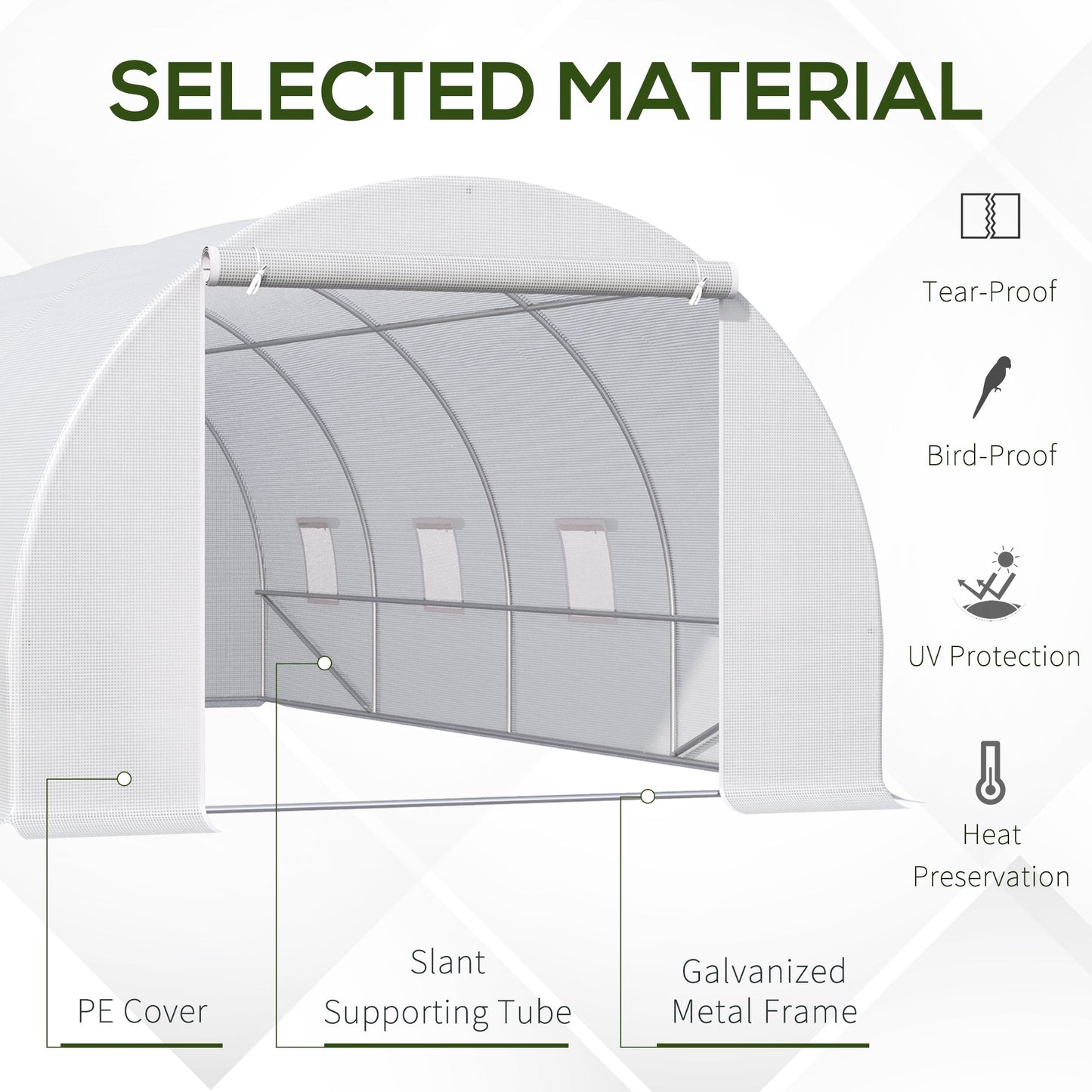 6 x 3 x 2 m Polytunnel Greenhouse