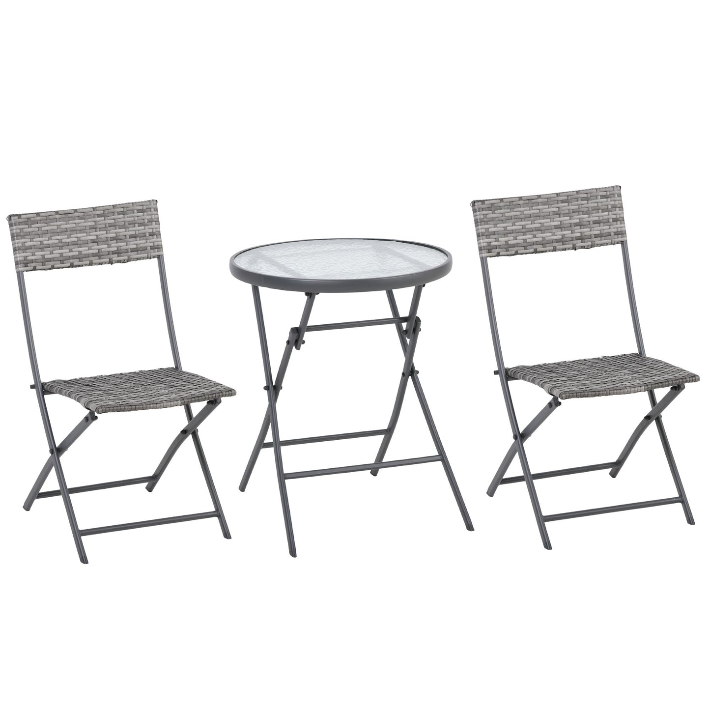 3-Pieces Outdoor PE Rattan Bistro Set