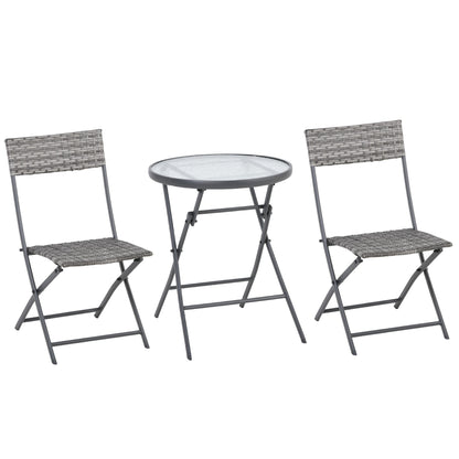 3-Pieces Outdoor PE Rattan Bistro Set