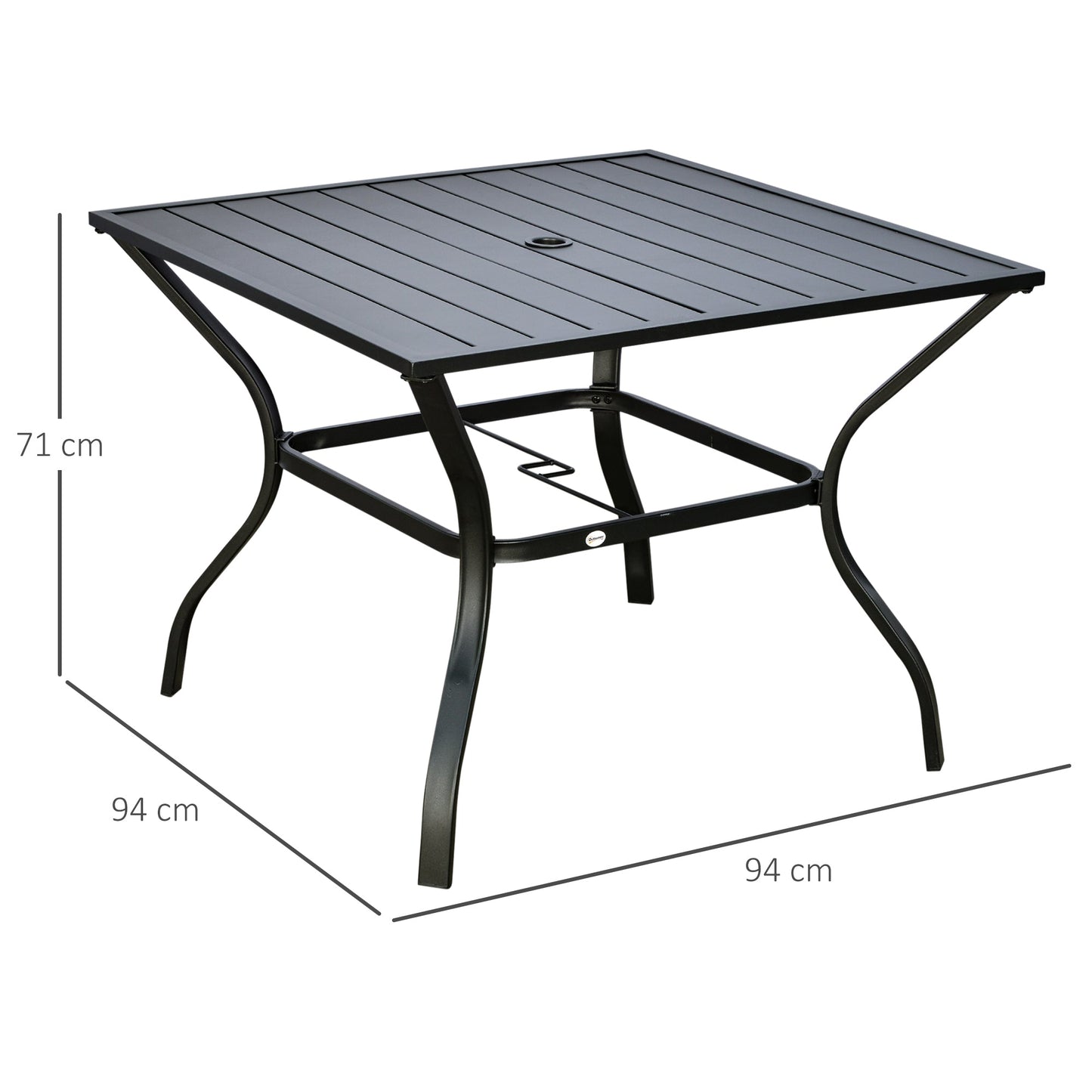 94 * 94 cm Garden Table with Parasol Hole