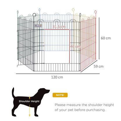 PawHut Foldable Pet Playpen Puppy Pen w/ Door Metal Indoor & Outdoor