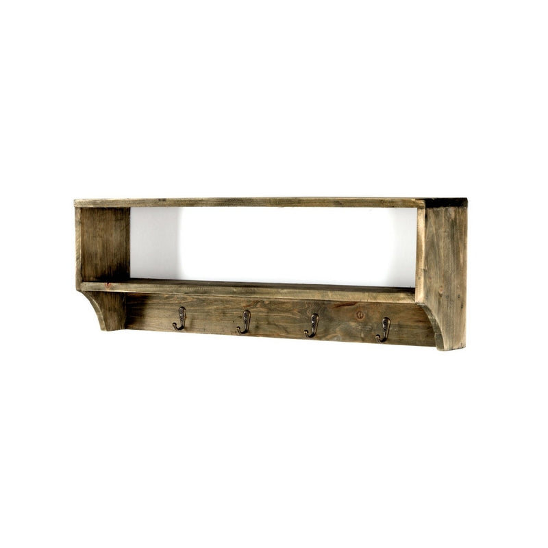 Rustic Shelving Unit Wood Natural 2 Shelves