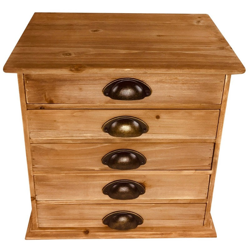 Wood Organiser 5 Drawers 37.5cm - Natural