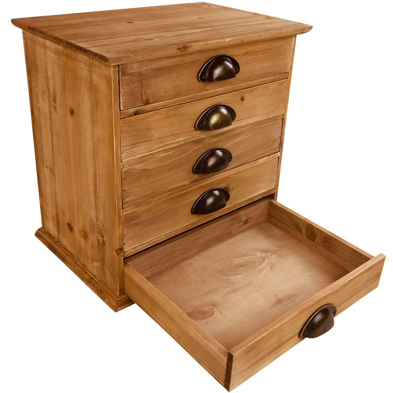 Wood Organiser 5 Drawers 37.5cm - Natural