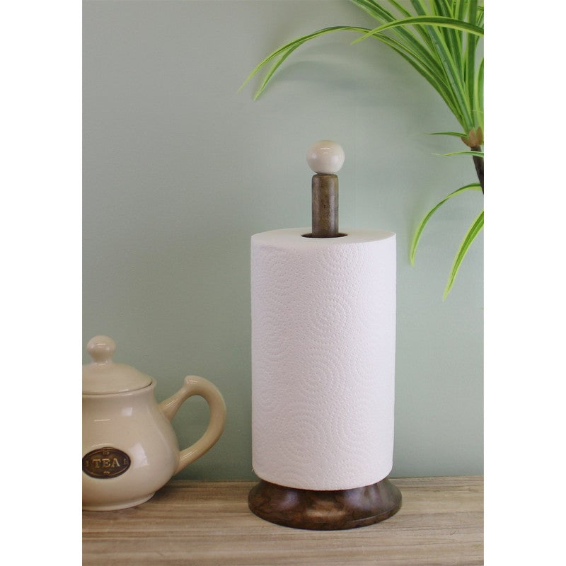 Country Cottage Kitchen Roll Holder Wood - 35cm