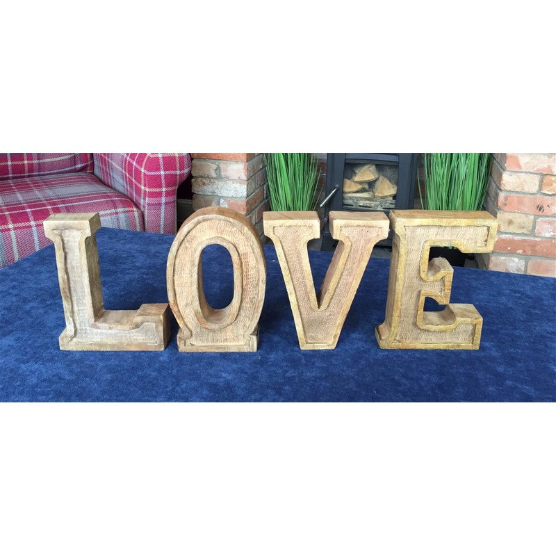 Love Letters Wood with Embossed Pattern - 67cm