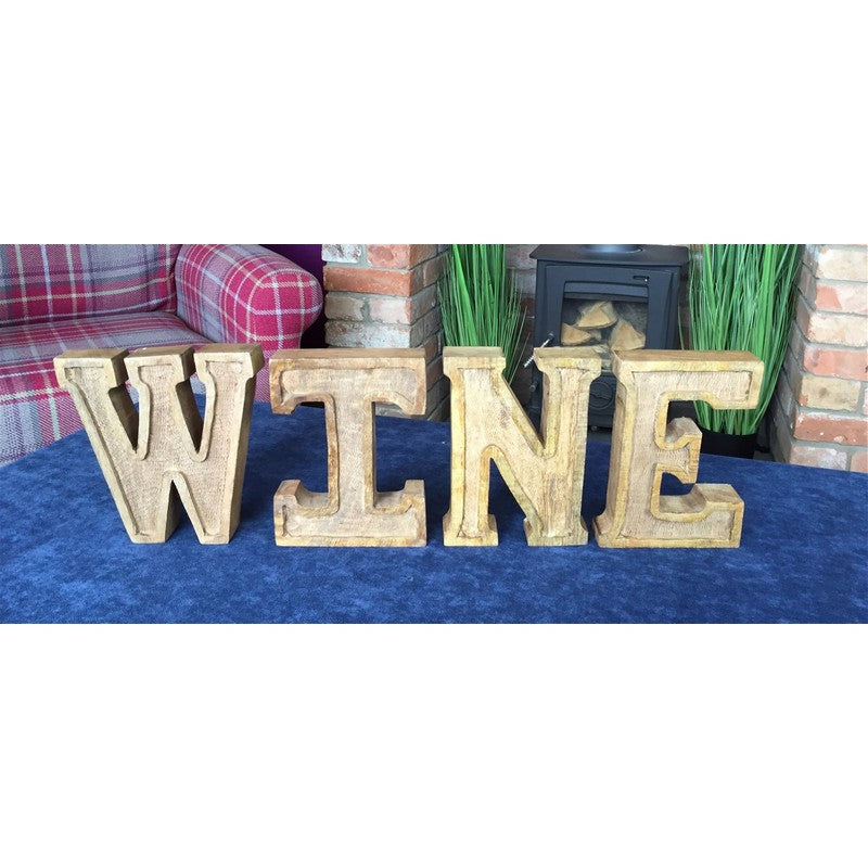 Wine Letters Wood with Embossed Pattern - 67cm