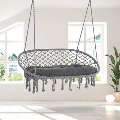 2 Seater Hanging Hammock Chair with Soft Cushion