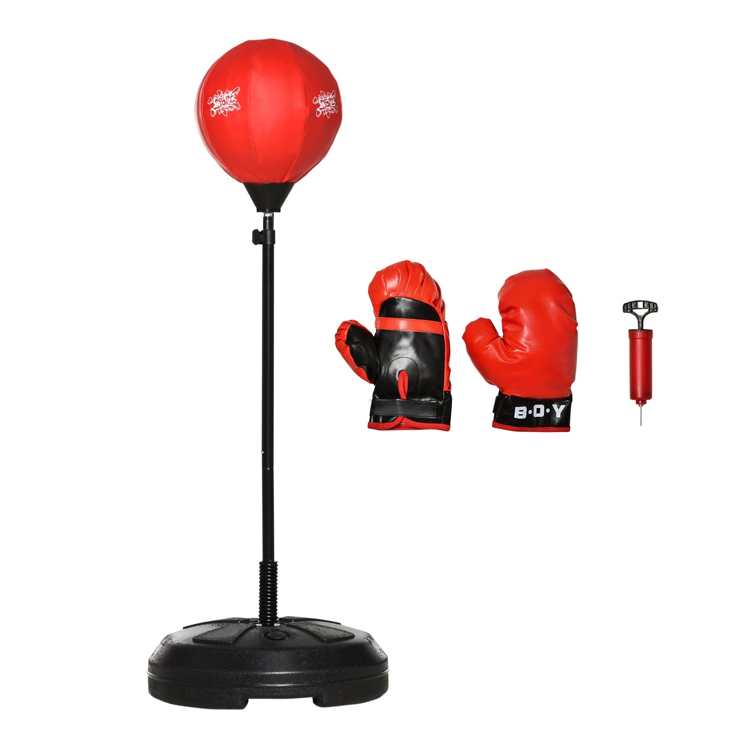 Free Standing Punching Ball Speed Boxing Bag with Gloves and Inflator for Kids