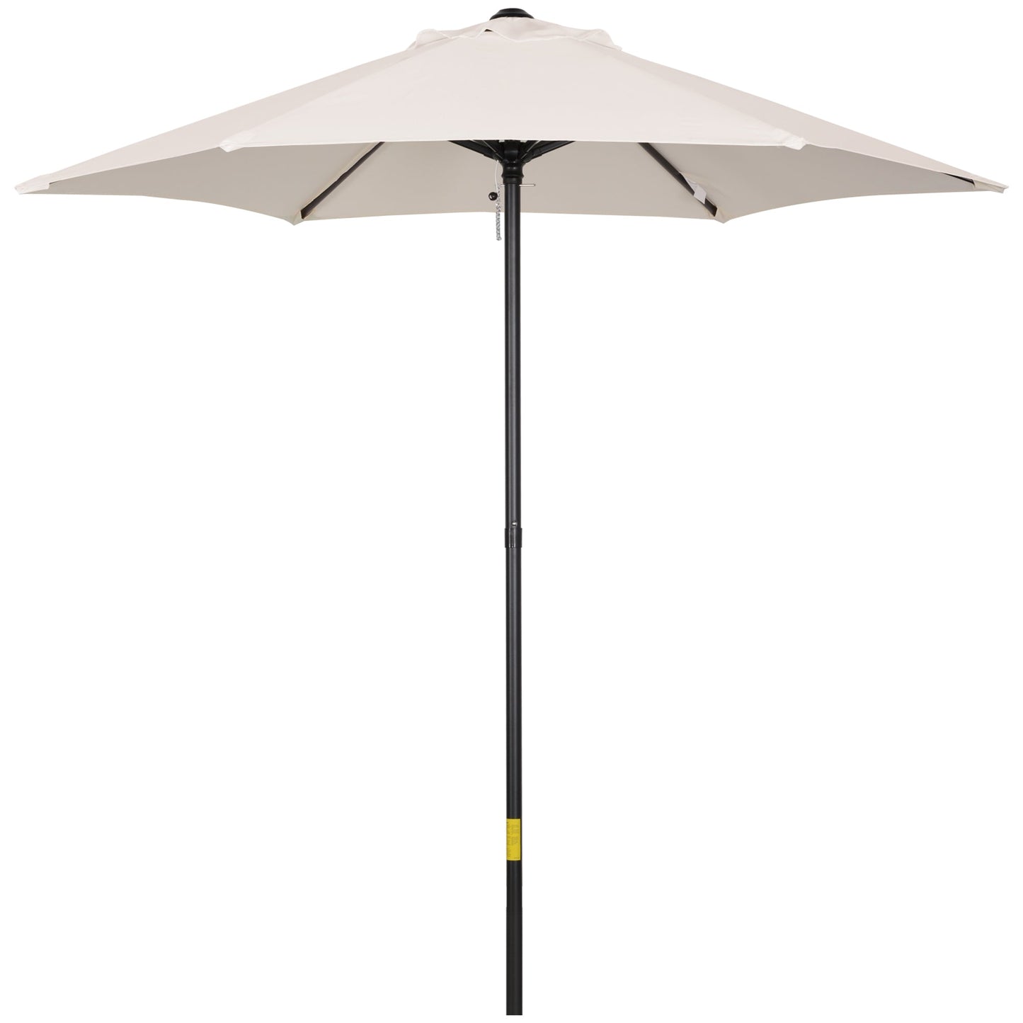 2m Aluminium Pole Garden Parasol - Cream White