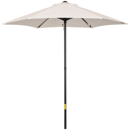 2m Aluminium Pole Garden Parasol - Cream White