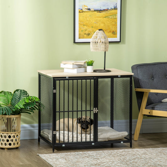 PawHut Dog Crate Furniture Side End Table with Soft Washable Cushion