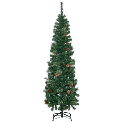 5.5FT Tall Pencil Slim Artificial Christmas Tree with Realistic Branches