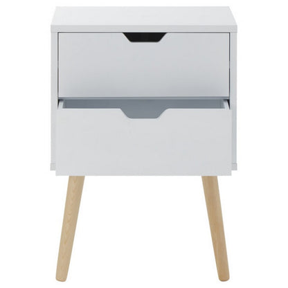 Nyborg Bedside Table White 2 Drawers