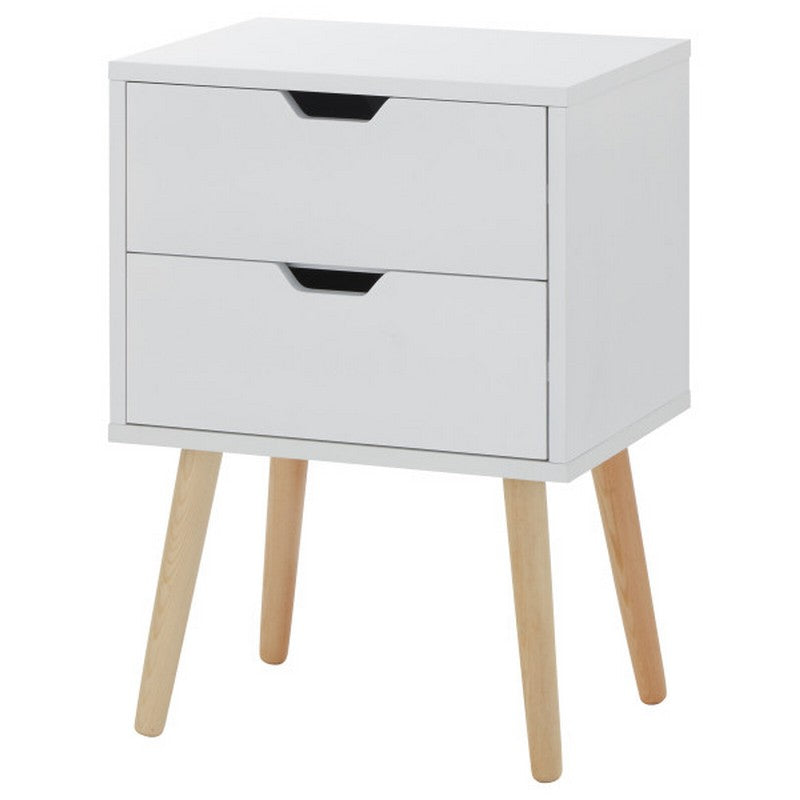 Nyborg Bedside Table White 2 Drawers