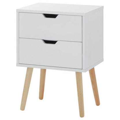 Nyborg Bedside Table White 2 Drawers