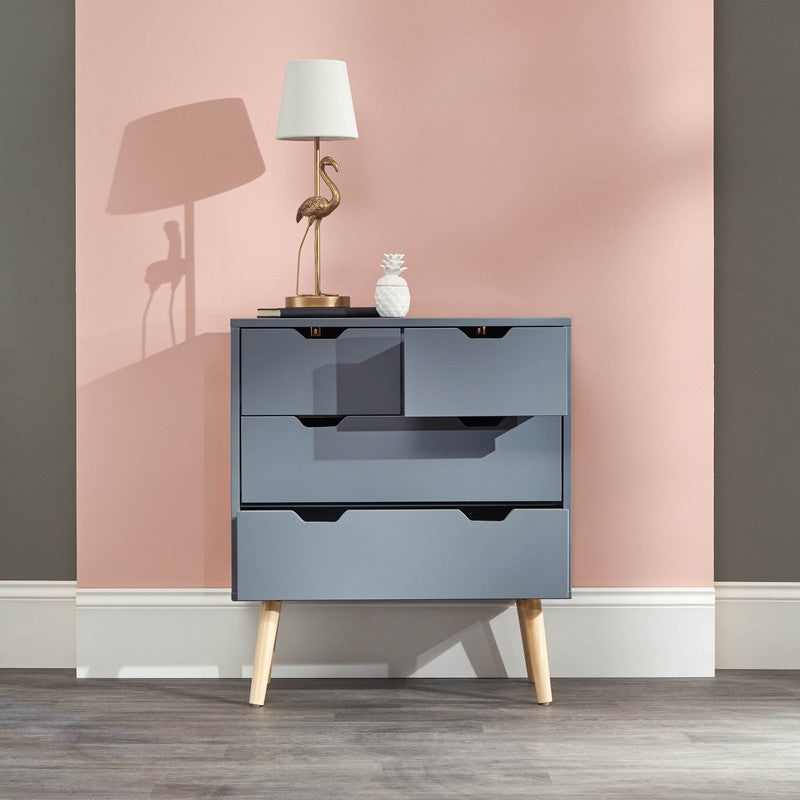 Nyborg Tall Chest of Drawers Dark Grey 4 Drawers