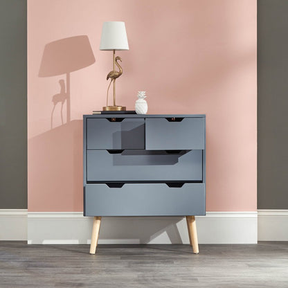 Nyborg Tall Chest of Drawers Dark Grey 4 Drawers