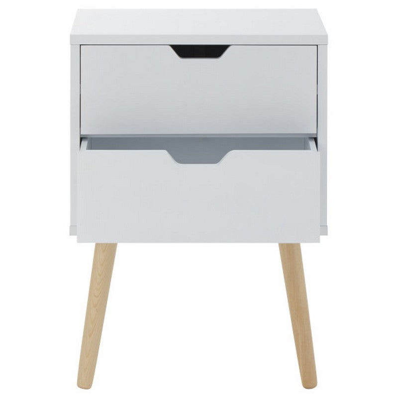 2 Nyborg Bedside Tables White 2 Drawers