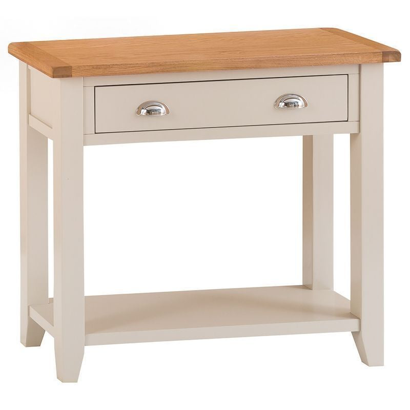 Aurora Mist Console Table Oak Light Grey 1 Shelf 1 Drawer – Quality ...