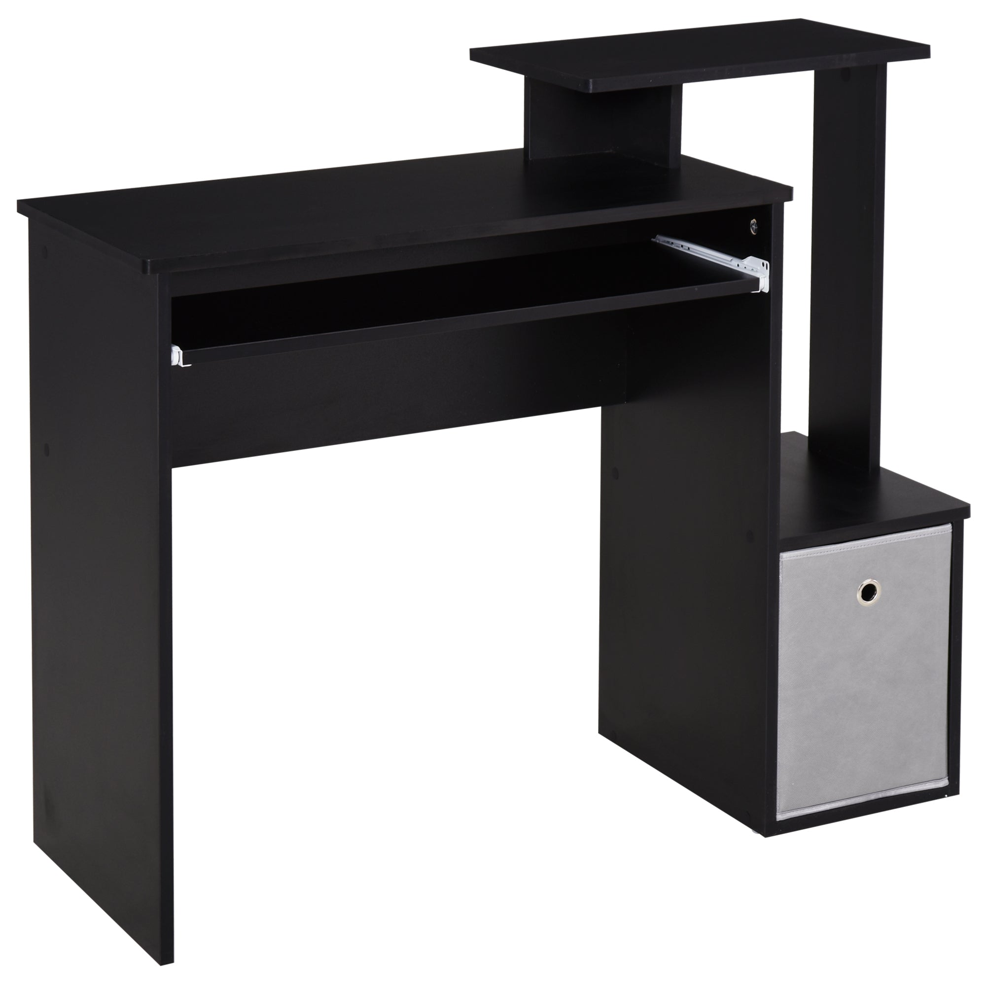 Computer Desk with Sliding Keyboard Tray Storage Drawer Shelf Home Off ...