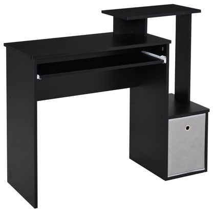 Computer Desk with Sliding Keyboard Tray Storage Drawer Shelf Home Office Workstation Black