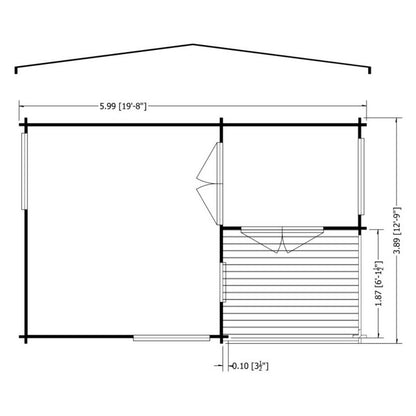 Shire New Forest 19' 4" x 12' 7" Apex Log Cabin - Premium 70mm Cladding Tongue & Groove