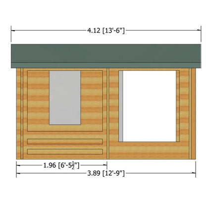 Shire New Forest 19' 4" x 12' 7" Apex Log Cabin - Premium 70mm Cladding Tongue & Groove