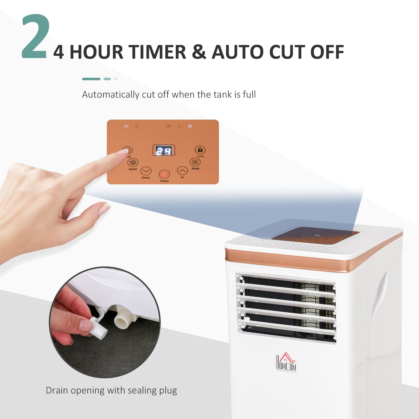 A Rated 10,000 BTU Portable Air Conditioner With Remote & 24 Hour Timer