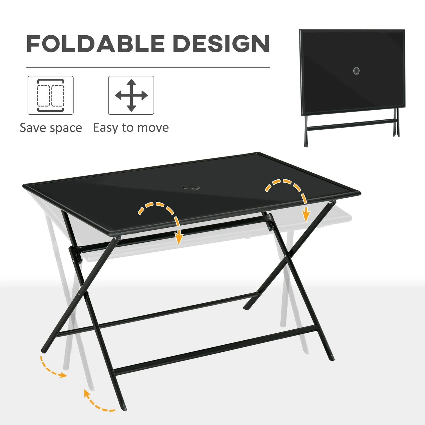 Folding Outdoor Dining Table For 6