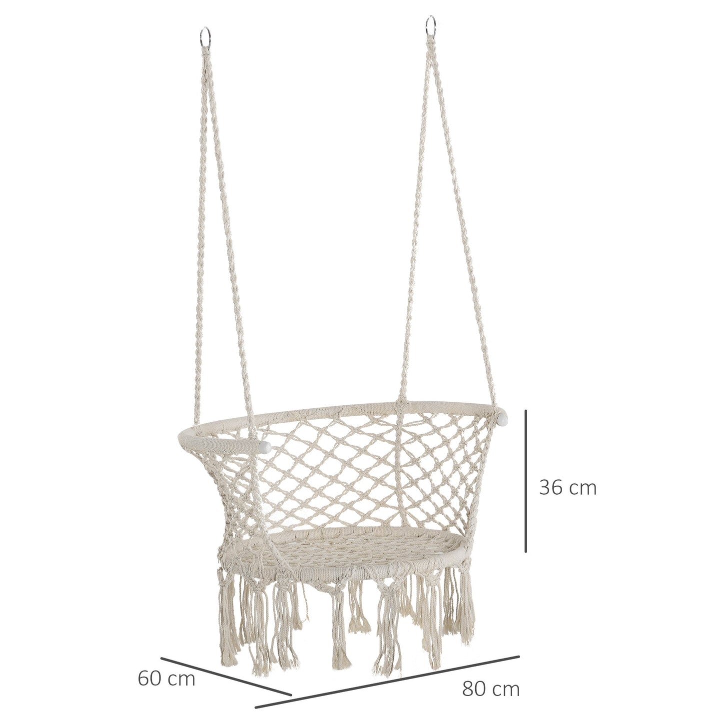 Outdoor Hanging Rope Chair with Cotton Rope