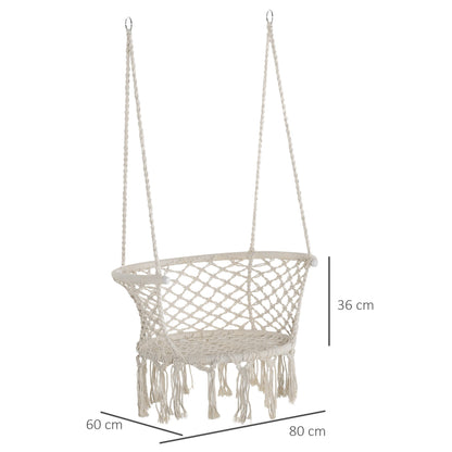 Outdoor Hanging Rope Chair with Cotton Rope