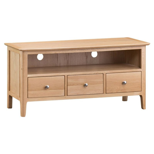 Bayview TV Unit Oak 1 Shelf 3 Drawer Large