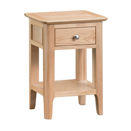 Bayview Side Table Oak 1 Shelf 1 Drawer