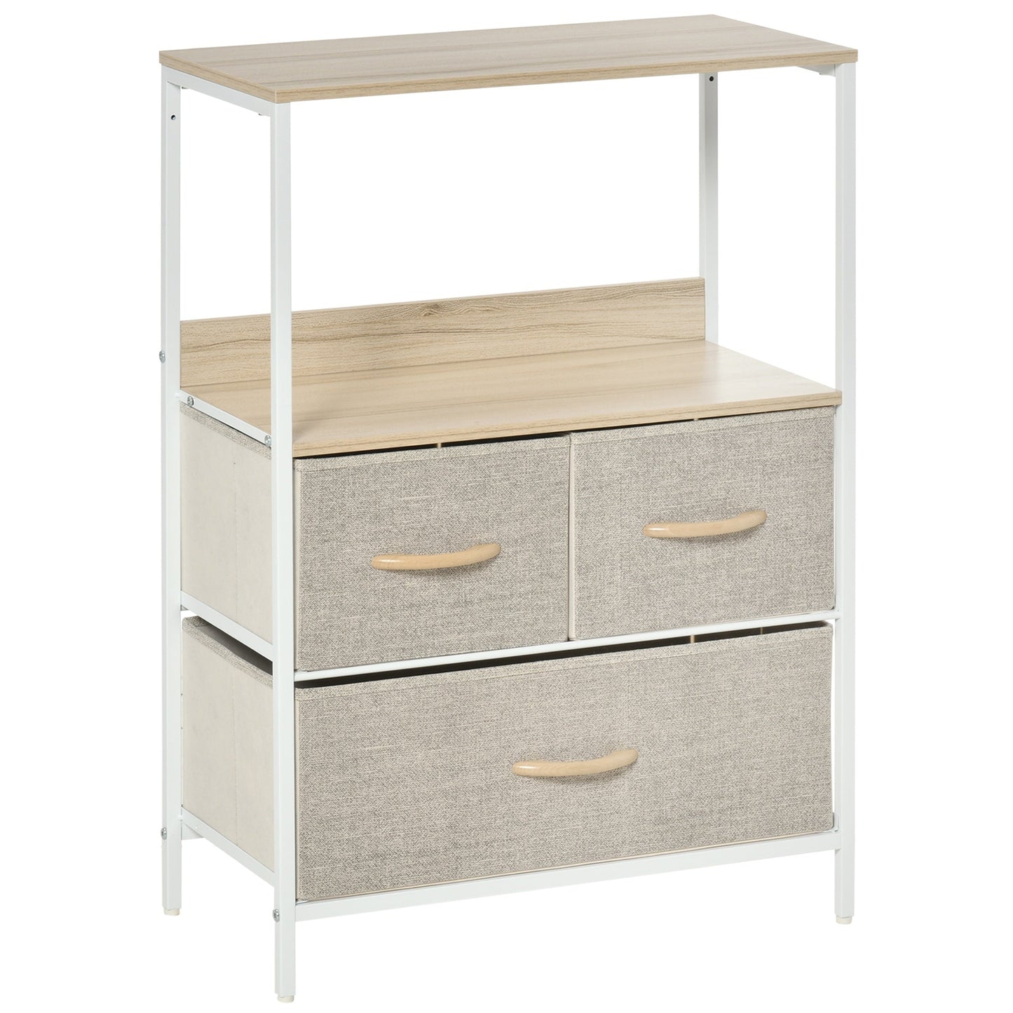 3 Drawer Storage Chest Unit Home Cabinet w/ Shelves Home Living Room Bedroom Entryway Living Furniture White