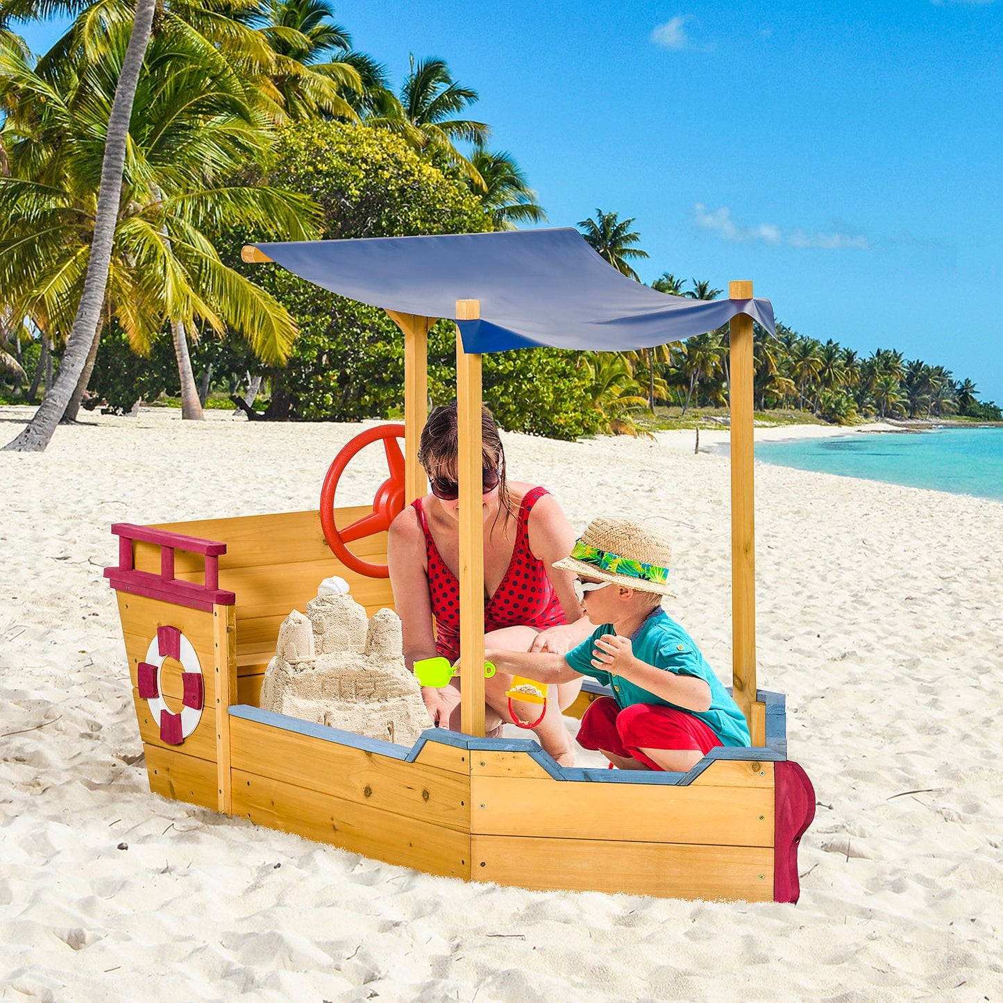 Kids Wooden Sandbox