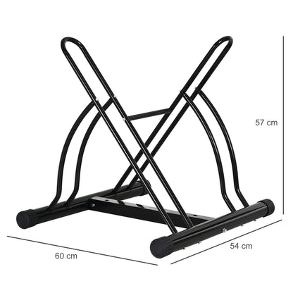 Homcom Steel Double-Sided Indoor Bike Rack Black