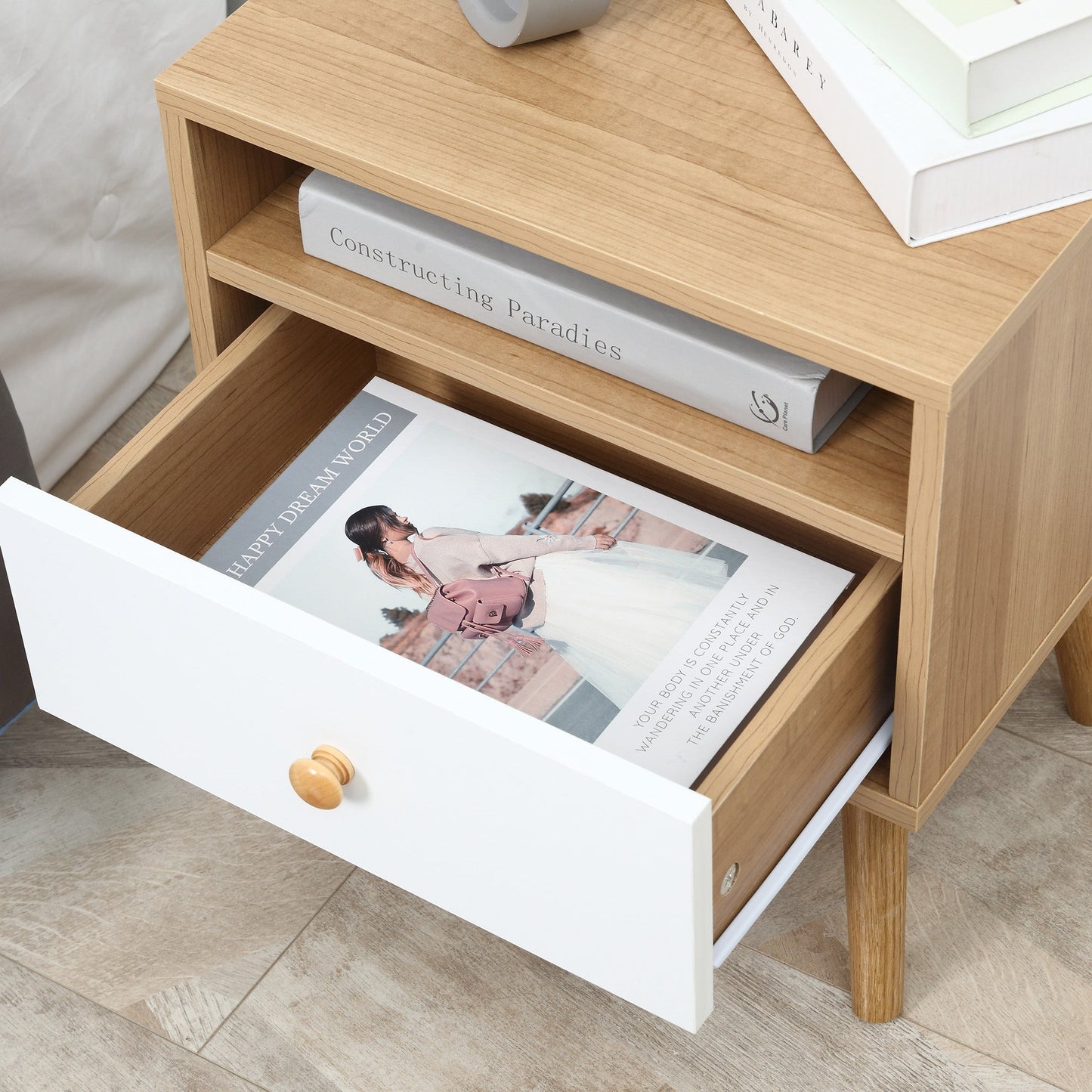 Homcom Modern Bedside Table