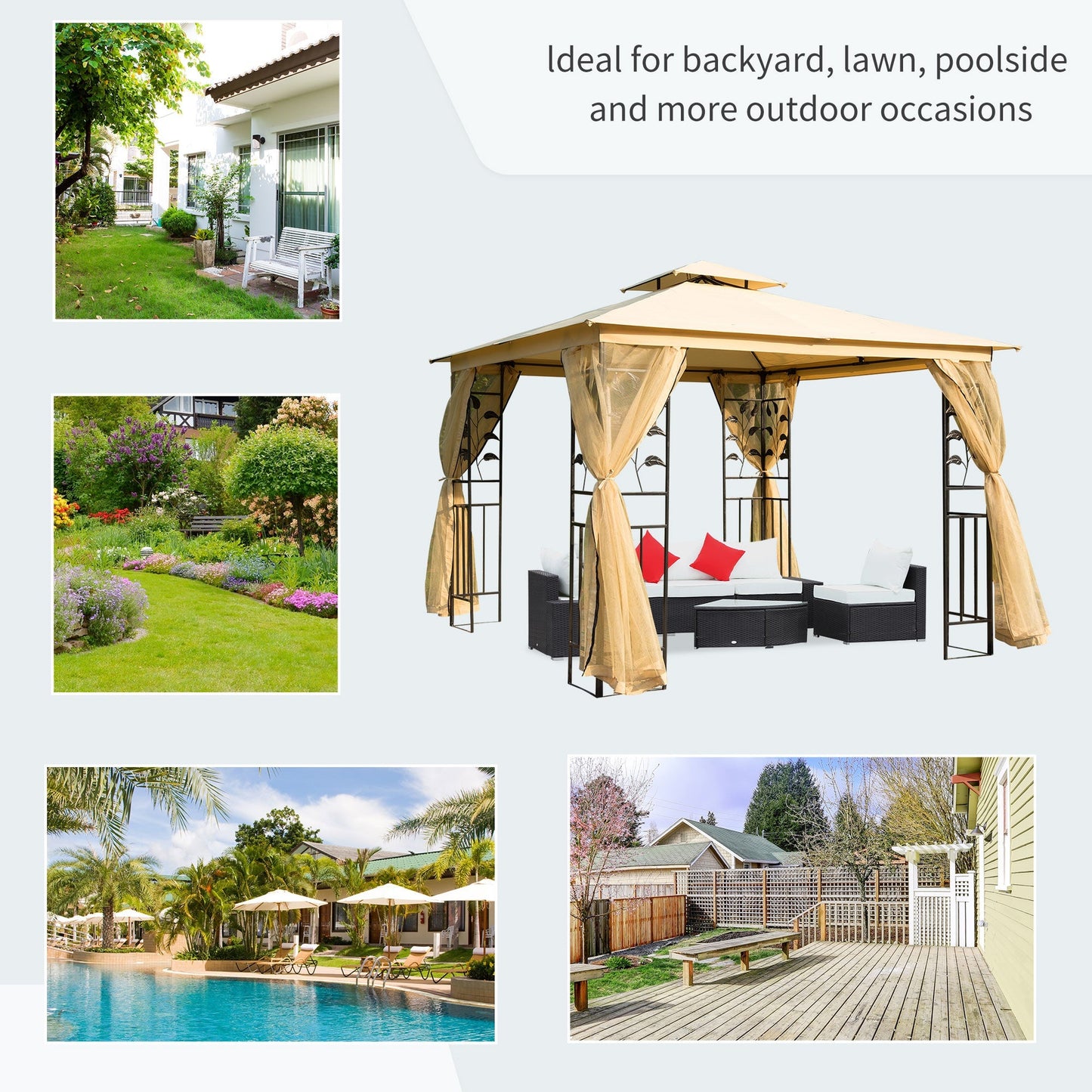 3M x 3M Garden Gazebo