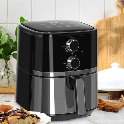 1500W 4.5L Air Fryer 8 Presets With Rapid Air Circulation Black & Steel