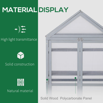 80 x 47 x 138cm Garden Cold Frame Polycarbonate Greenhouse with Adjustable Shelves