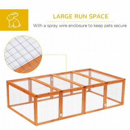 PawHut Rabbit Hutch W/ Mesh Wire