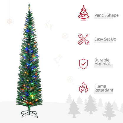 7ft Prelit Christmas Tree Artificial - with LED Lights Multicoloured 529 Tips