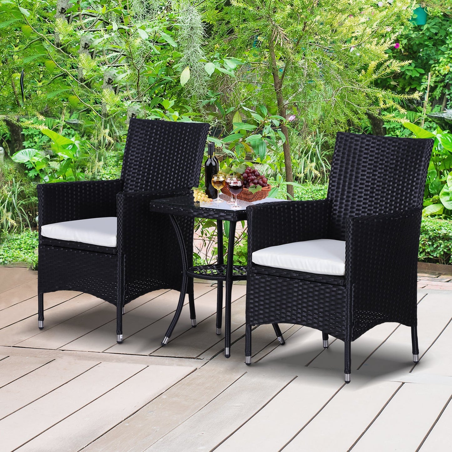 Three-Piece Rattan Chair Set