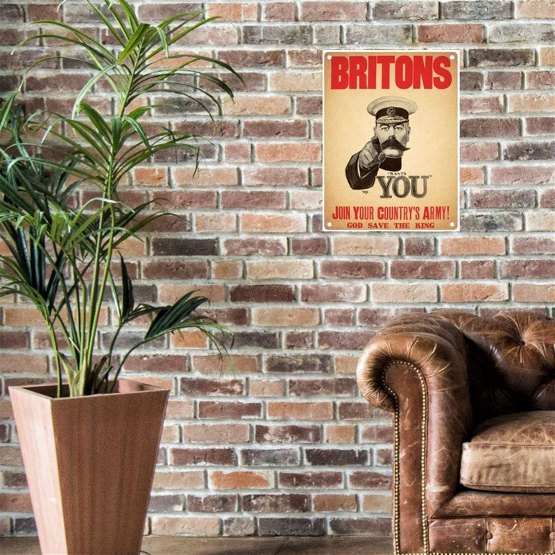 Vintage Britons Join Your Country's Army Sign Metal Wall Mounted - 60cm