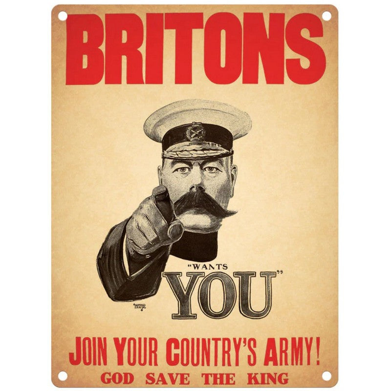 Vintage Britons Join Your Country's Army Sign Metal Wall Mounted - 60cm