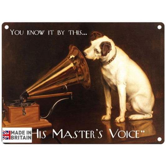 Vintage His Master's Voice Sign Metal Wall Mounted - 60cm