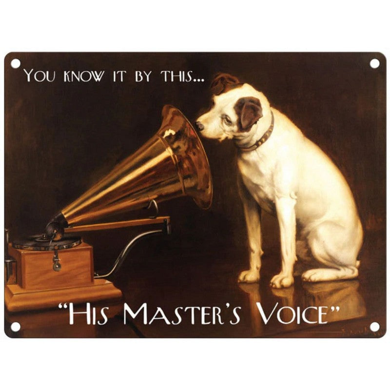 Vintage His Master's Voice Sign Metal Wall Mounted - 60cm