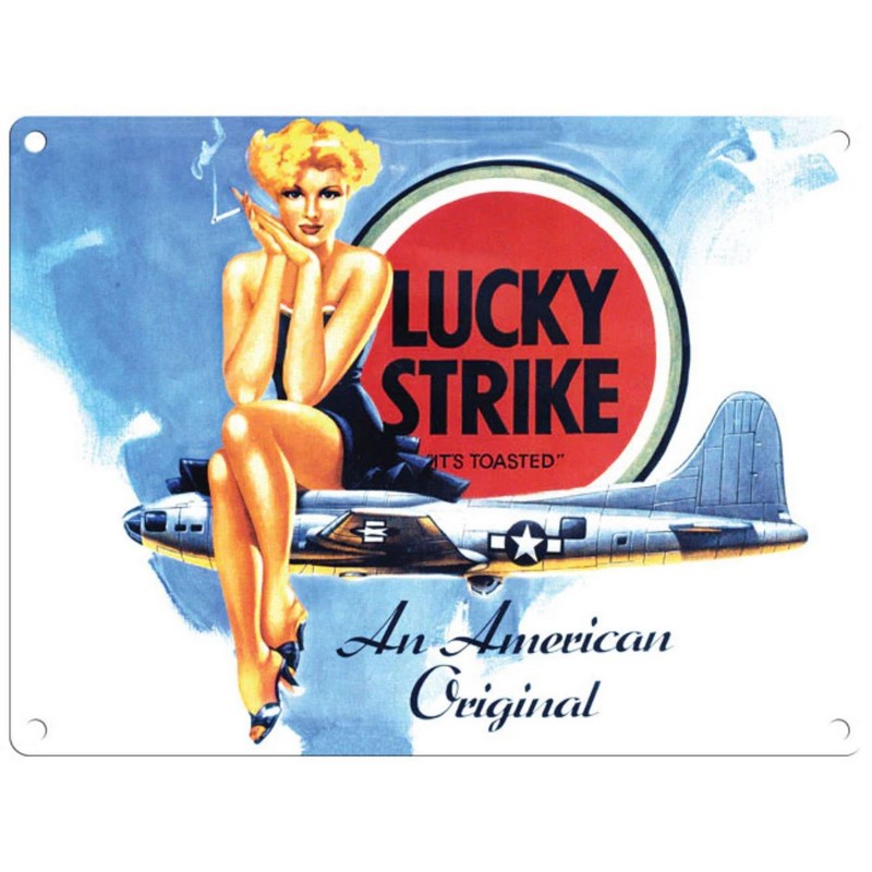 Vintage Lucky Strike Cigarettes Sign Metal Wall Mounted - 60cm